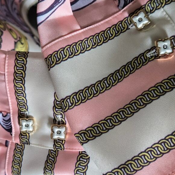 Alice + Olivia  Lane Button Down Filligree Day Dreamer Oversized Shirt Size Med - Picture 7 of 10